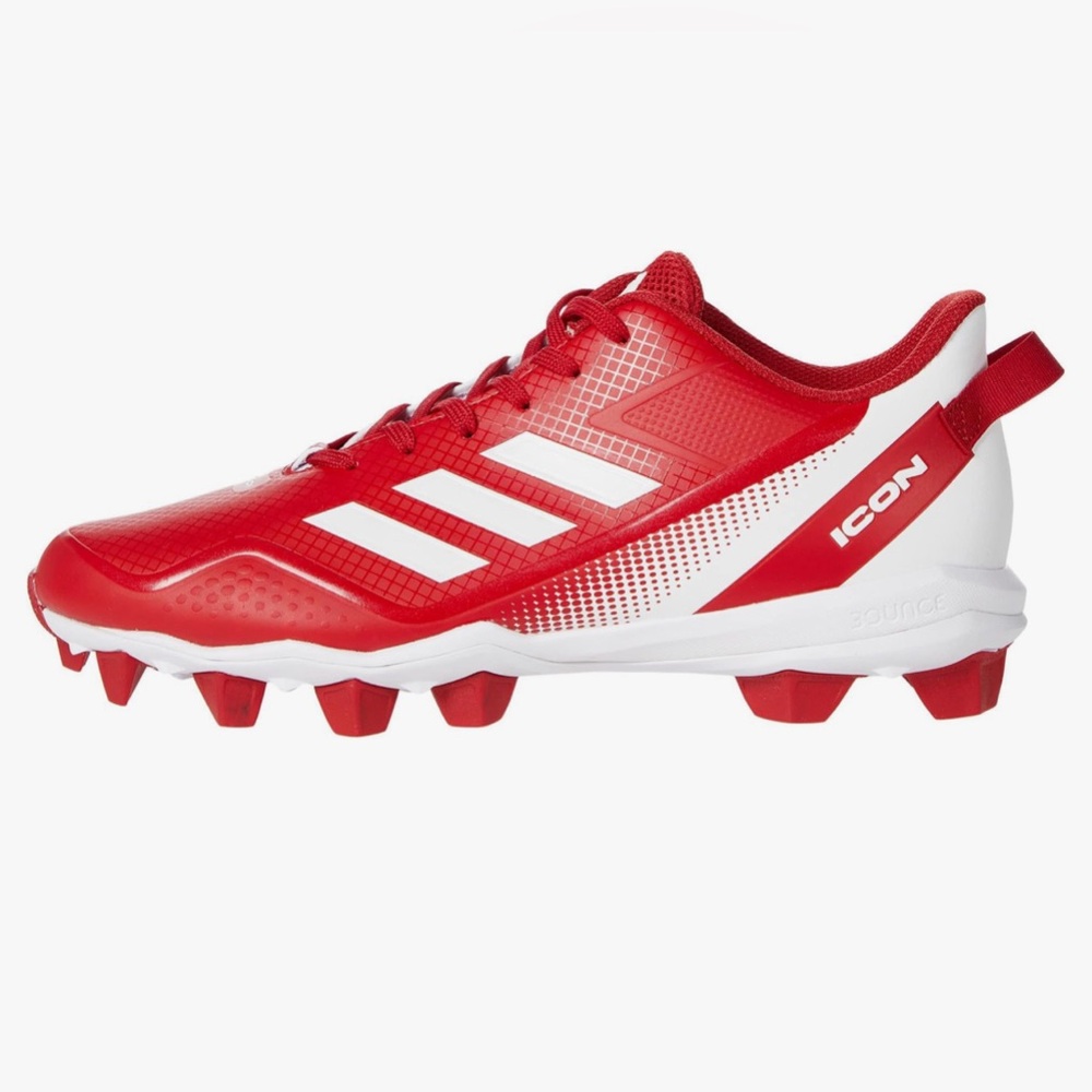 adidas Men's Icon 7 MD Baseball Shoe, Team Power Red/White/White, 13